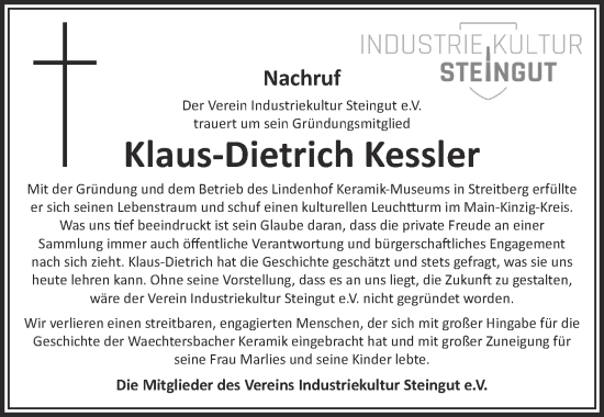 Traueranzeige von Klaus-Dietrich Kessler von Gelnhäuser Neue Zeitung