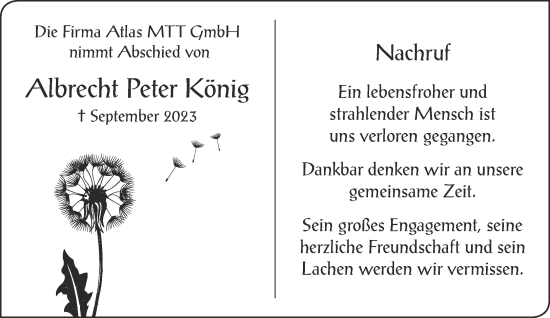 Traueranzeige von Albrecht Peter König von Mittelhessen-Bote