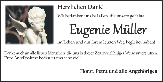 Traueranzeige von Eugenie Müller von Gelnhäuser Neue Zeitung