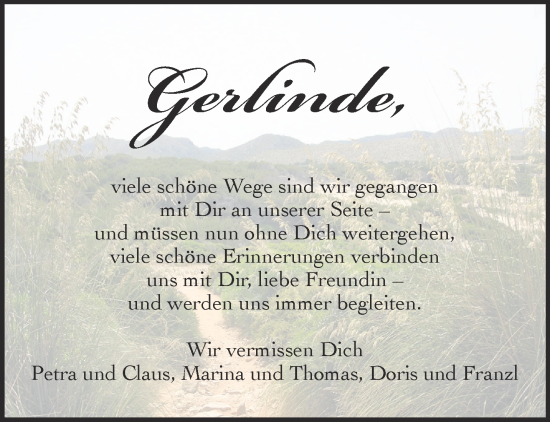 Traueranzeige von Gerlinde  von Gelnhäuser Neue Zeitung