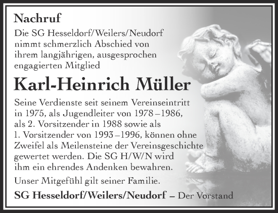 Traueranzeige von Karl-Heinrich Müller von Gelnhäuser Neue Zeitung