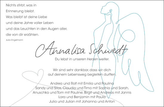 Traueranzeige von Annalisa Schwedt von Mittelhessen-Bote