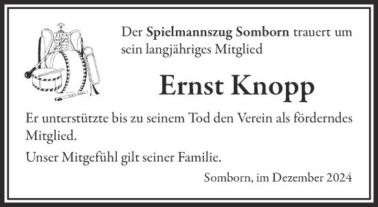 Traueranzeige von Ernst Knopp von Gelnhäuser Neue Zeitung