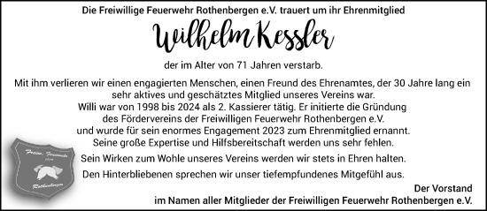 Traueranzeige von Wilhelm Kessler von Gelnhäuser Neue Zeitung