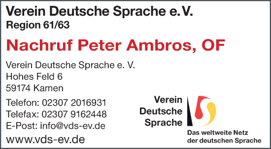Traueranzeige von Peter Ambros von Mittelhessen-Bote
