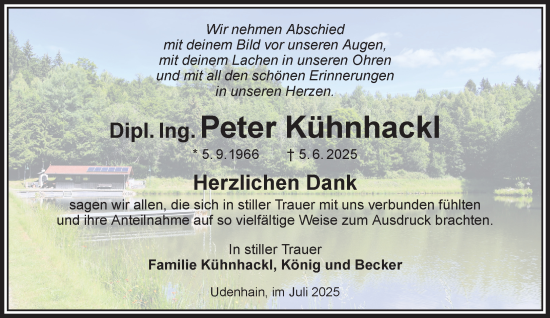 Traueranzeige von Peter Kühnhackl von Gelnhäuser Neue Zeitung