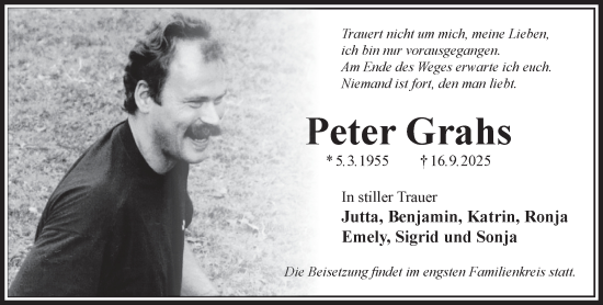 Traueranzeige von Peter Grahs von Gelnhäuser Neue Zeitung