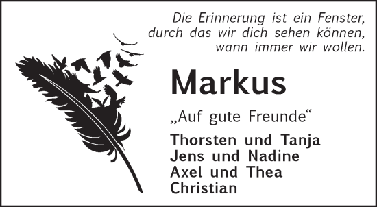 Traueranzeige von Markus  von Mittelhessen-Bote